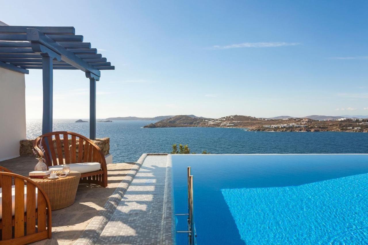 Excellent Mykonos Villa Villa Ambrosia 5 Bedrooms Stunning Sea Views Psarrou Mykonos Town Екстериор снимка